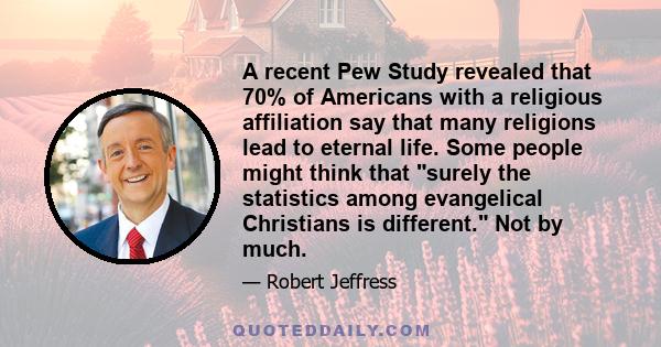 A recent Pew Study revealed that 70% of Americans with a religious affiliation say that many religions lead to eternal life. Some people might think that surely the statistics among evangelical Christians is different.