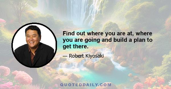 Find out where you are at, where you are going and build a plan to get there.