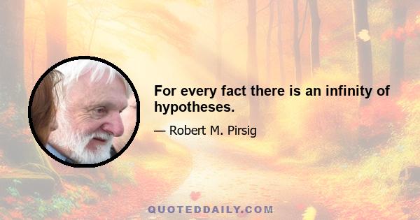 For every fact there is an infinity of hypotheses.