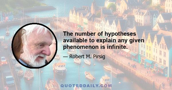 The number of hypotheses available to explain any given phenomenon is infinite.