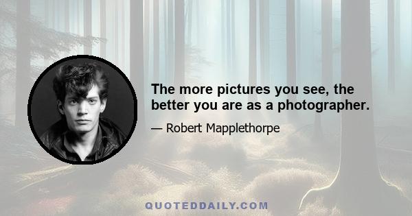 The more pictures you see, the better you are as a photographer.