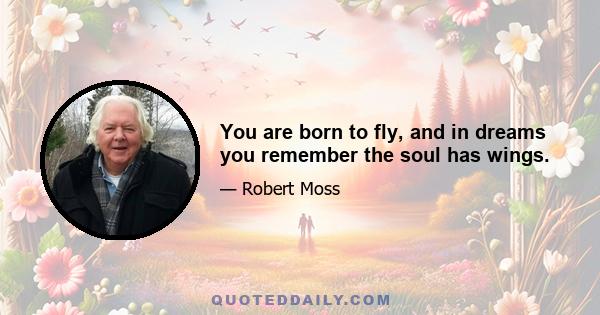 You are born to fly, and in dreams you remember the soul has wings.