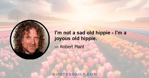 I'm not a sad old hippie - I'm a joyous old hippie.