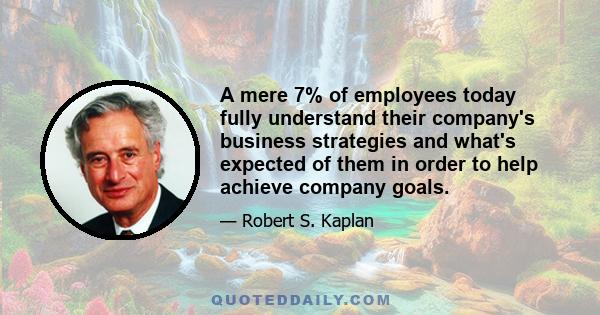 A mere 7% of employees today fully understand their company's business strategies and what's expected of them in order to help achieve company goals.