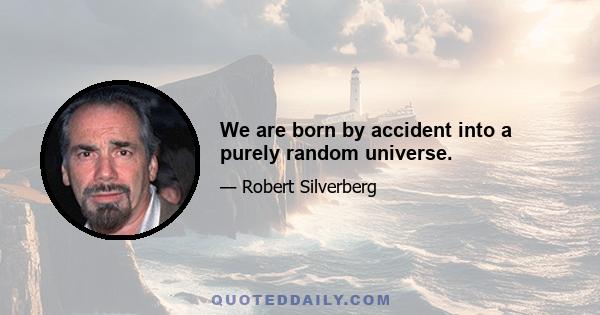 We are born by accident into a purely random universe.