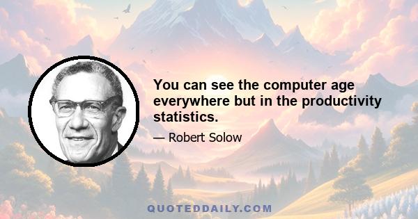 You can see the computer age everywhere but in the productivity statistics.