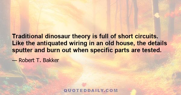 Traditional dinosaur theory is full of short circuits. Like the antiquated wiring in an old house, the details sputter and burn out when specific parts are tested.