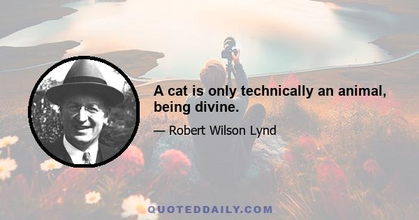 A cat is only technically an animal, being divine.