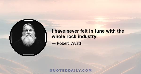 I have never felt in tune with the whole rock industry.