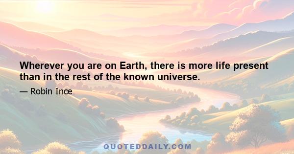 Wherever you are on Earth, there is more life present than in the rest of the known universe.