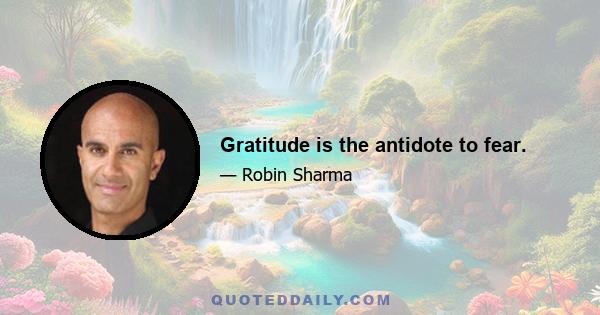 Gratitude is the antidote to fear.