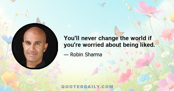 You'll never change the world if you're worried about being liked.