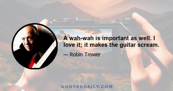 A wah-wah is important as well. I love it; it makes the guitar scream.