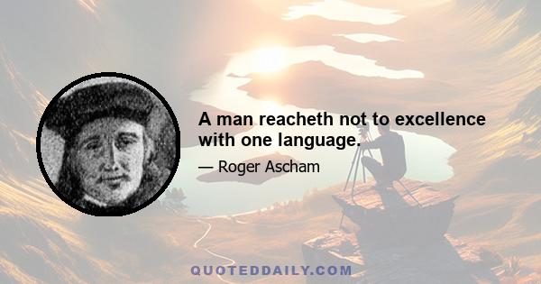 A man reacheth not to excellence with one language.