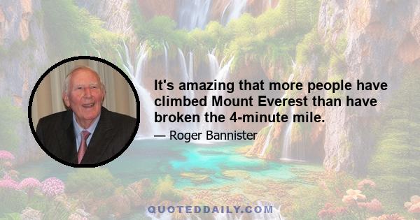 It's amazing that more people have climbed Mount Everest than have broken the 4-minute mile.