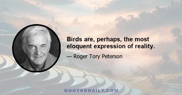 Birds are, perhaps, the most eloquent expression of reality.