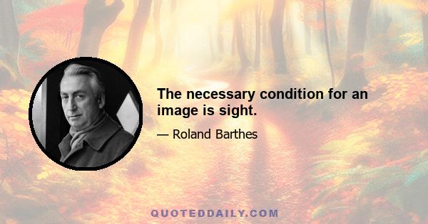 The necessary condition for an image is sight.