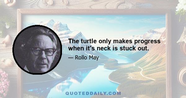 The turtle only makes progress when it's neck is stuck out.