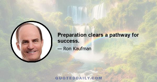 Preparation clears a pathway for success.