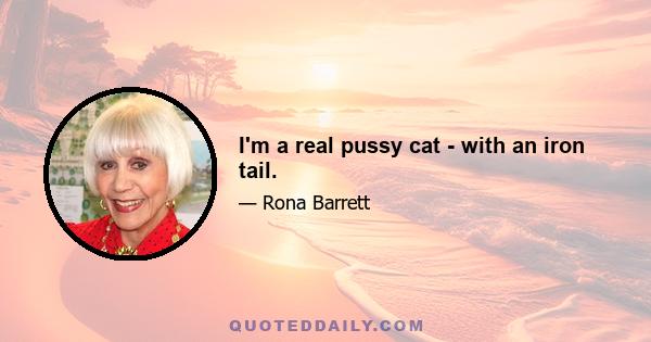 I'm a real pussy cat - with an iron tail.