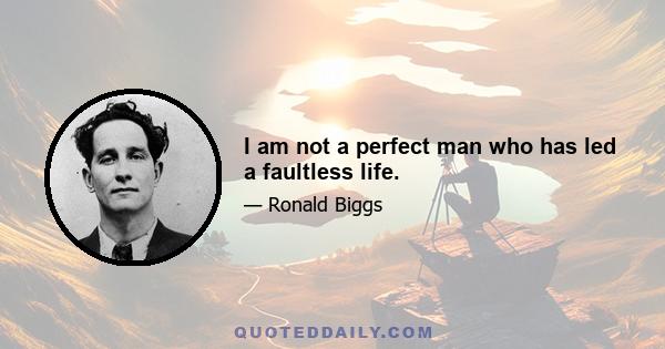 I am not a perfect man who has led a faultless life.