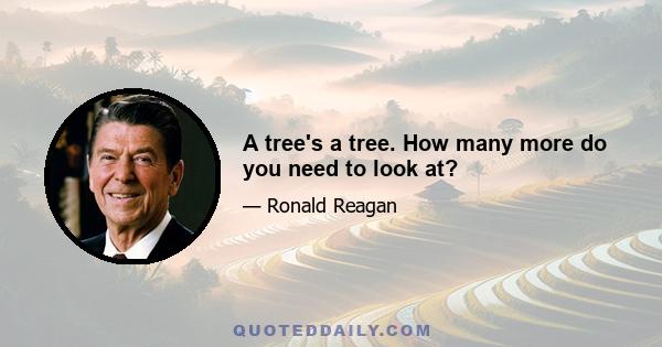 A tree's a tree. How many more do you need to look at?