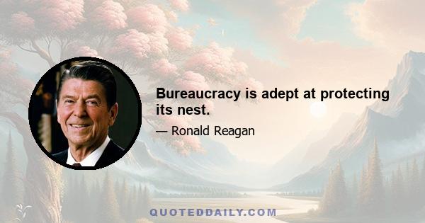 Bureaucracy is adept at protecting its nest.