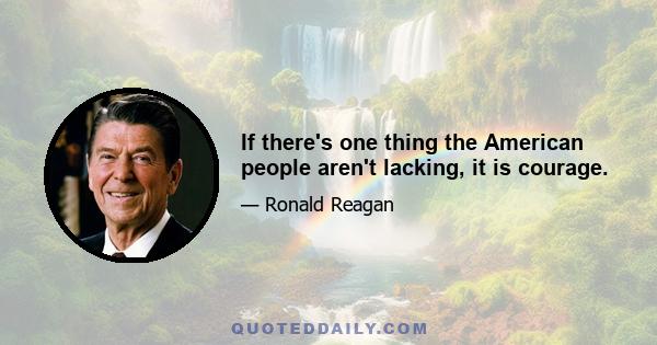 If there's one thing the American people aren't lacking, it is courage.