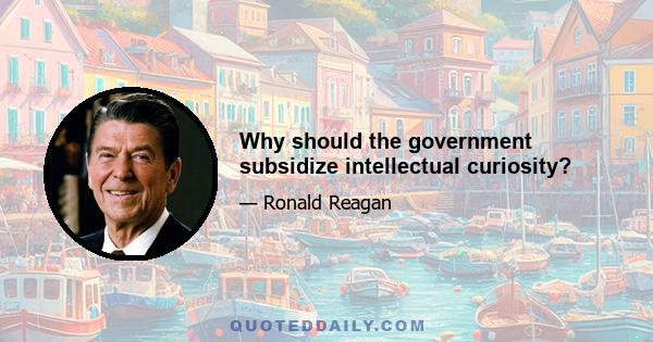 Why should the government subsidize intellectual curiosity?