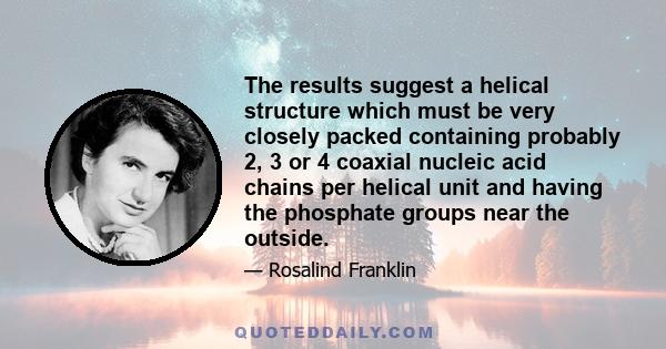 The results suggest a helical structure which must be very closely packed containing probably 2, 3 or 4 coaxial nucleic acid chains per helical unit and having the phosphate groups near the outside.