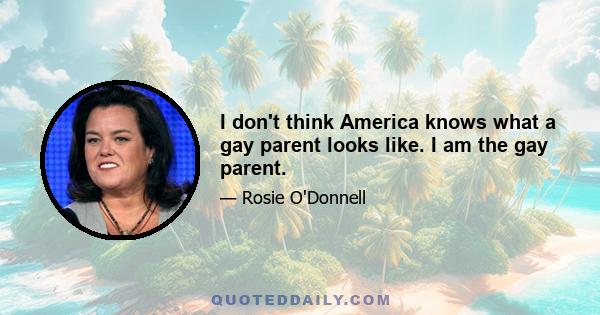 I don't think America knows what a gay parent looks like. I am the gay parent.