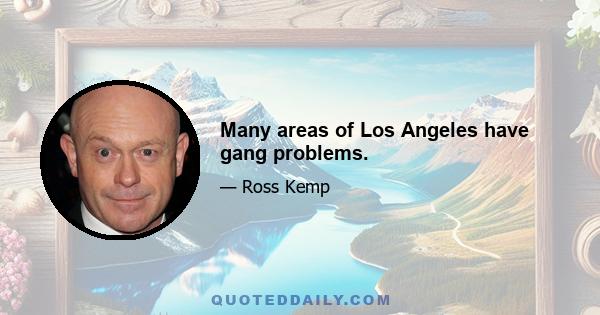 Many areas of Los Angeles have gang problems.