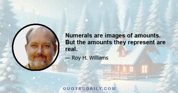 Numerals are images of amounts. But the amounts they represent are real.