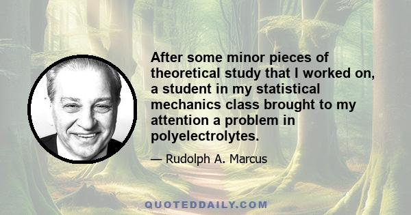 After some minor pieces of theoretical study that I worked on, a student in my statistical mechanics class brought to my attention a problem in polyelectrolytes.