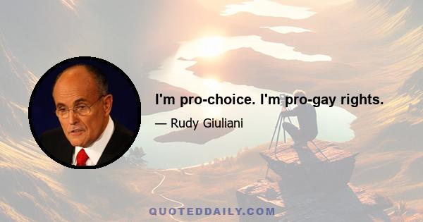 I'm pro-choice. I'm pro-gay rights.