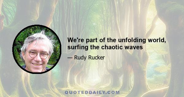 We're part of the unfolding world, surfing the chaotic waves