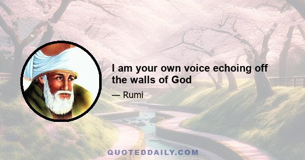 I am your own voice echoing off the walls of God