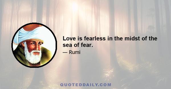 Love is fearless in the midst of the sea of fear.