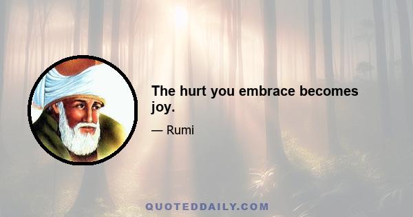 The hurt you embrace becomes joy.