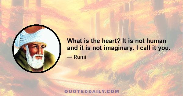 What is the heart? It is not human and it is not imaginary. I call it you.