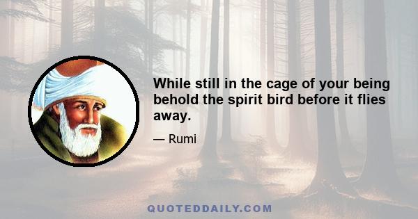 While still in the cage of your being behold the spirit bird before it flies away.