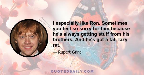 I especially like Ron. Sometimes you feel so sorry for him because he's always getting stuff from his brothers. And he's got a fat, lazy rat.