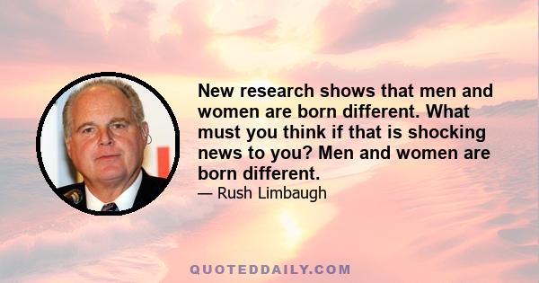 New research shows that men and women are born different. What must you think if that is shocking news to you? Men and women are born different.