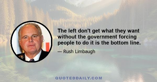 The left don't get what they want without the government forcing people to do it is the bottom line.