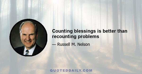 Counting blessings is better than recounting problems