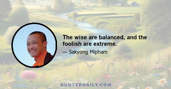 The wise are balanced, and the foolish are extreme.