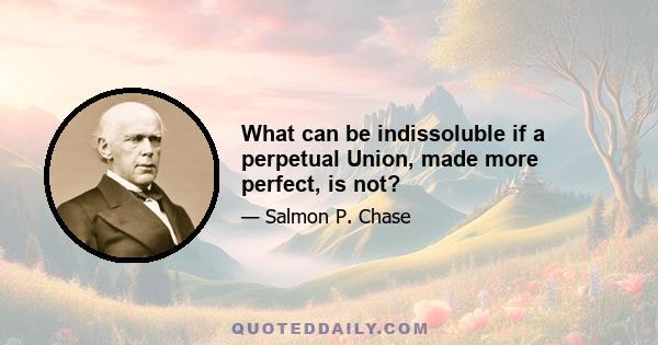 What can be indissoluble if a perpetual Union, made more perfect, is not?