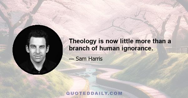 Theology is now little more than a branch of human ignorance.