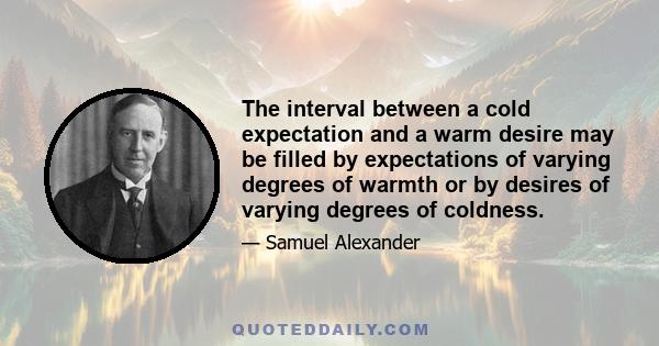 The interval between a cold expectation and a warm desire may be filled by expectations of varying degrees of warmth or by desires of varying degrees of coldness.