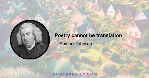 Poetry cannot be translation